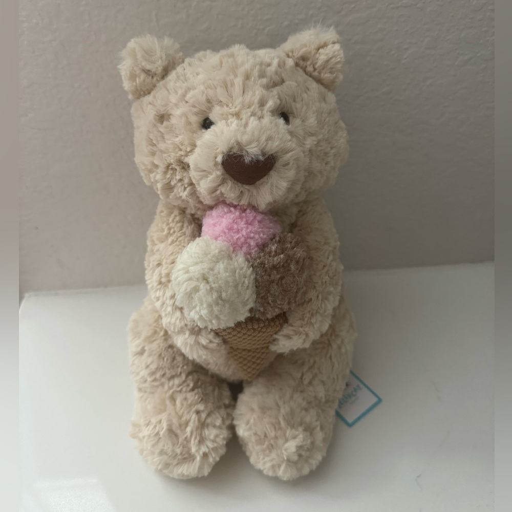 AUTHENTIC NWT Jellycat Diner Bartholomew Oatus Bear with Ice Cream NYC FAO LAST